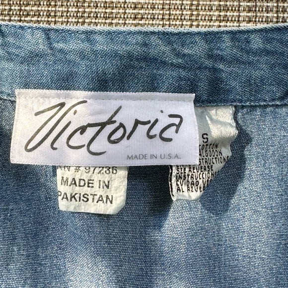 Victoria Hand Painted Denim Dress - Picture 9 of 10